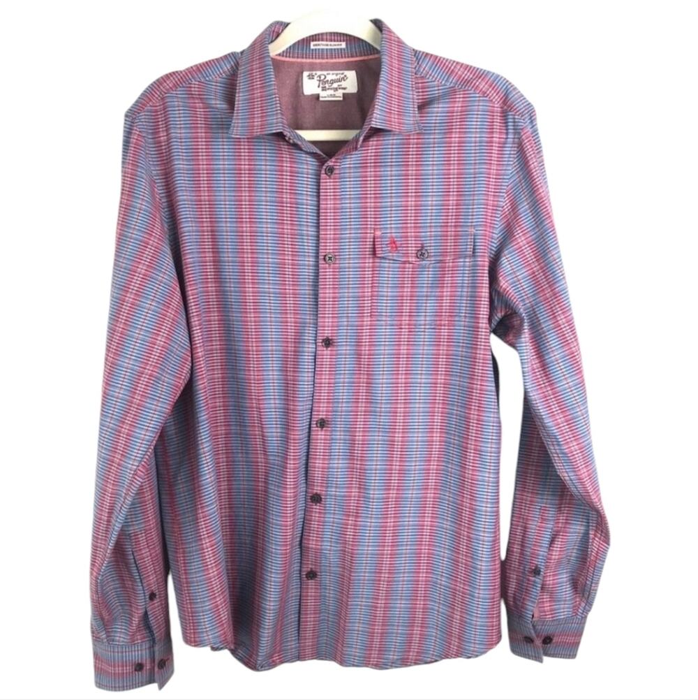 Original Penguin by Munsingwear Button Up Long Sleeve Shirt Large